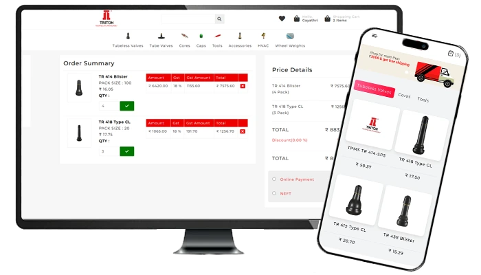 Triton Valves ecommerce solution
